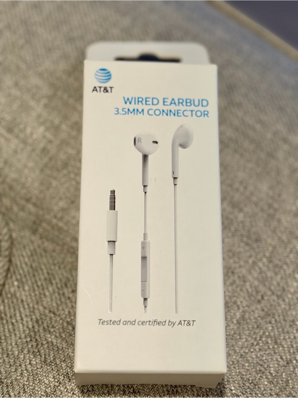 AT&T Wired Earbud Headphones with 3.5mm Connector - White